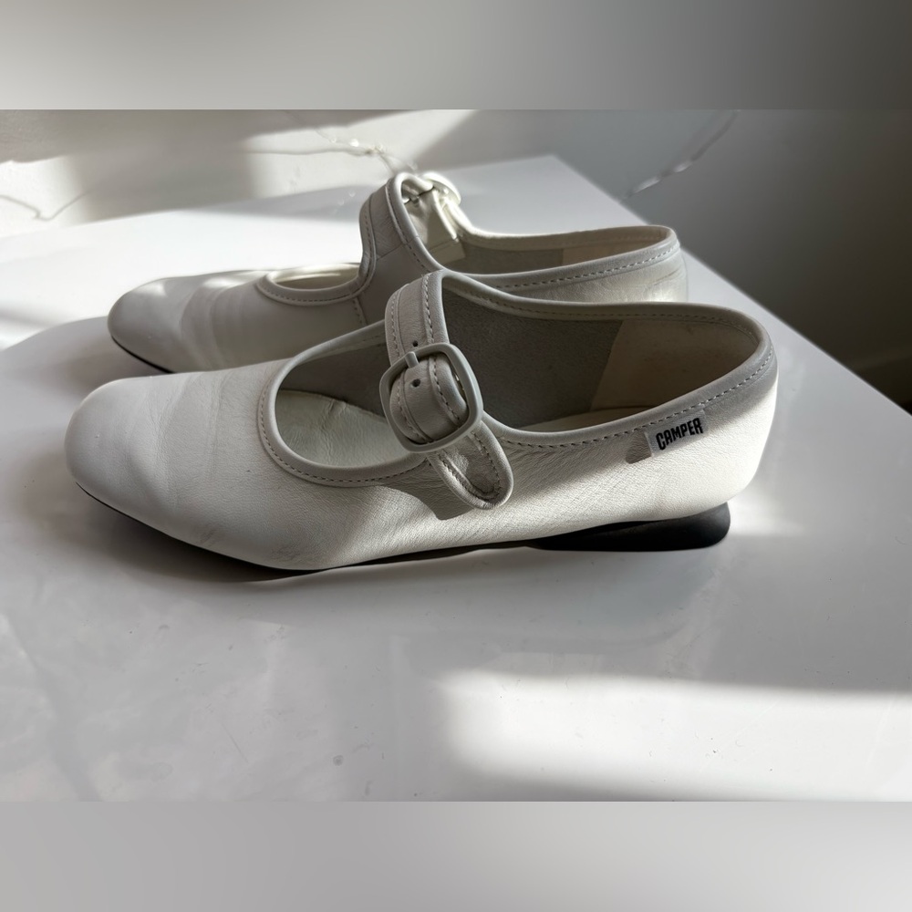 Camper Women's White Mary Jane Flats